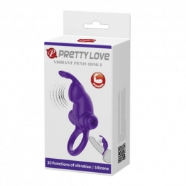 Inel erectie cu vibratii Pretty Love 1 violet